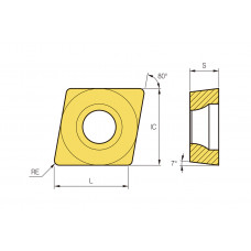 Rombveida plāksnīte CCMT09T304-MP CC1025 Korloy