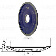 Dimanta slīpripa šķīvja tipa 12A2-20 AC6 D-125 mm 125/100 Poltava Diamond