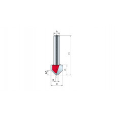 Virsfrēzes asmens kokam 8 x 16 mm 90° ACM Freud